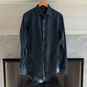 Sid Mashburn Navy Check Button Down Shirt